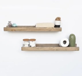 SADA 2x Nástenná polica 8x60 cm smrek