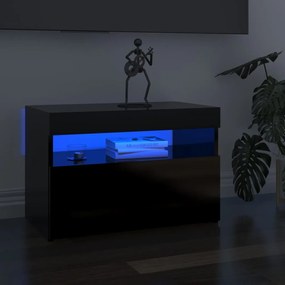 TV skrinky s LED svetlami 2 ks lesklé čierne 60x35x40 cm