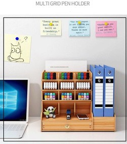 DIY organizér na písacie potreby so zásuvkou tmavé drevo 150 Tmavé drevo