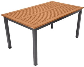 Livarno home Hliníkový záhradný stôl Valencia, 150 x 90 cm, hnedý/čierny + Záhradná stolička Valencia, 4 kusy  (800008288)