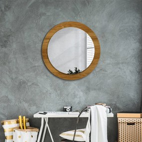 Okrúhle ozdobné zrkadlo Rustikálny dub fi 70 cm