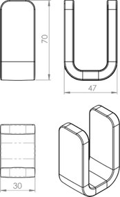 Gedy Gedy, OUTLINE háčik, čierna mat, 322614