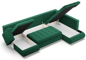 Sedacia súprava FORESTA Kronos v tvare U, pravá fľaškovo zelená