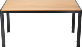 Garden Line OCELOVÝ ZÁHRADNÝ STÔL S POLYWOODOVOU DOSKOU 150 x 90 x 73 CM ČIERNY