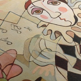 Obraz - Kubizmus - harlequin and rose (90x60 cm)