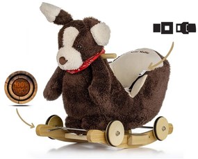 Hojdací psík s melódiou a kolieskami Milly Mally Polly Plus Brown Dog