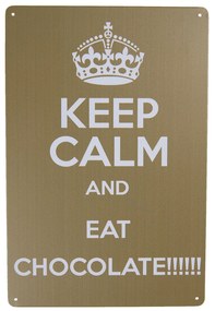 Nástenná kovová ceduľa Eat Chocolate - 20 * 30 cm