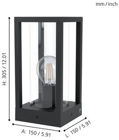 Eglo 98714 - Vonkajšia lampa CASCINETTA 1xE27/40W/230V IP54