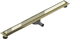 Mexen Flat 360°, nerezový sprchový žľab vzor M13 2v1 na vloženie dlažby 90 cm, zlatá lesklá, 1510090-40