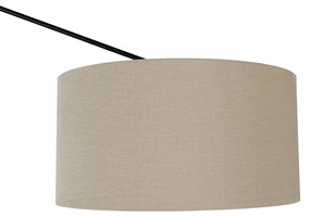 Stojaca lampa čierna so svetlohnedým tienidlom 50 cm nastaviteľná - Editor