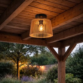 Rustikálne vonkajšie stropné svietidlo drevo IP44 - Jayla