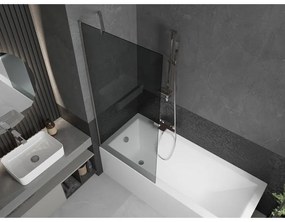 Mexen Next, vaňová zástena 1-krídlová 80 x 150 cm, fixné krídlo, 6 mm šedé sklo, chrómový profil, 895-080-000-00-40-01