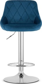 AKCIA Modrá barová stolička VELVET KAST II. akosť