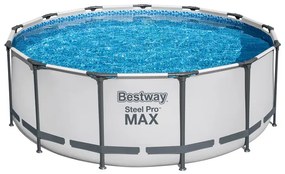 Bestway Bazén s oceľovým rámom Steel ProMAX™ s filtračním zariadením a schodíkmi, Ø 396 x 122 cm  (100333481)