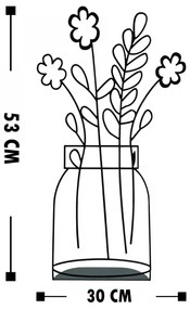 Kovová dekorácia Flowerpot XI 53 cm čierna