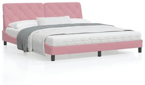 Rám postele s LED svetlami ružový 180x200 cm zamat 3213872
