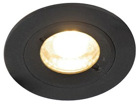 Moderné inteligentné zapustené bodové svietidlo čierne okrúhle vrátane WiFi GU10 IP54 - Xena