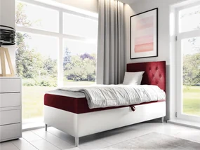 Kontinentálna posteľ Junior Gerdise 1, Strana: pravá, Rozmer postele: 100x200, Dostupné poťahy: ekokoža Soft 017 (biela) + Fresh 08