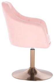 LuxuryForm DESIGN Kreslo ROMA na zlatom tanieri - ružové