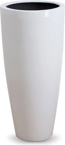 Kvetináč CITY, sklolaminát, výška 80 cm, biely lesk