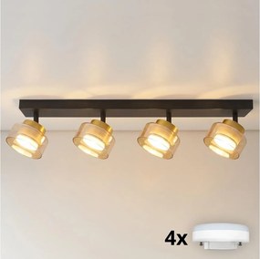 Brilagi - Bodové svietidlo AURA LUX 4xGX53/30W/230V čierna/zlatá