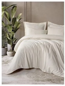 Béžové obliečky na dvojlôžko/predĺžené z bavlny Renforcé 240x220 cm Checkered – Mila Home Luxury