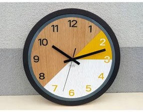 Sammer Drevené nástenné hodiny Paris žlté 33 cm ParisWoodYellow