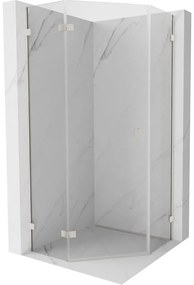 Mexen Lunar, Päťuholníkový sprchový kút Mexen Lunar s výklopným ľavým oknom 100 x 100 cm, 8mm číre sklo, oceľový profil, 831-100L-100P-97-00-L