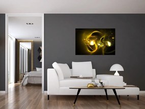 Abstraktný obraz žltých gulí (90x60 cm)