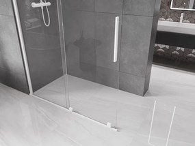 Mexen Velar, posuvné dvere do otvoru typ Walk-In 160 cm, 8mm číre sklo, biela, 871-160-000-03-20