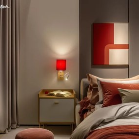 Brilagi - LED Nástenná lampa NUBILA WOOD 1xE27/25W/230V + LED/3W dub/červená