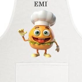 Kuchynská zástera Burger EMI, biela