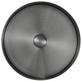 Sapho Sapho, AURUM nerezové umývadlo, priemer 38cm, vrátane výpuste, gun metal, AU101