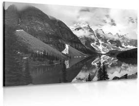 Obraz nádherná horská krajina v čiernobielom prevedení Varianta: 120x80
