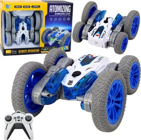 LEAN Toys Kaskadérske auto na diaľkové ovládanie RC svetlá dym drift 360° modré