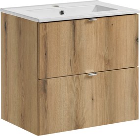 Comad Kúpeľňová skrinka s keramickým umývadlom Nova Oak 60 cm - dub coast evoke