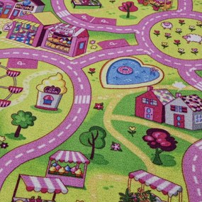 Associated Weavers, Detský kusový koberec cesty Sweet Town, 95x133, viacfarebná, detská izba