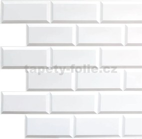 Obkladové panely 3D PVC TP10024059, cena za kus, rozmer 966 x 484 mm, obklad biely matný, GRACE