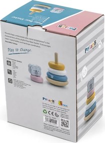 Stohovacia pyramída s medvedíkom v pastelových farbách