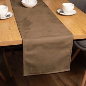 Biante Behúň na stôl/imitácia brúsenej kože Alcantara ALC-015 Svetlo hnedý 20x160 cm