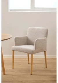Béžové čalúnené jedálenské kreslo s podrúčkami Zoe – Actona