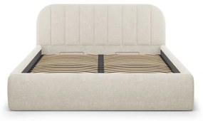 Krémovobiela čalúnená dvojlôžková posteľ s úložným priestorom s roštom 180x200 cm Juno – Windsor &amp; Co Sofas