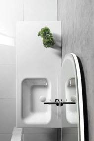 Sapho Sapho, ARECA umývadlo 110x50cm, liaty mramor, pravé, biela, AC101R