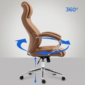 Design-Shop Kancelárska stolička Salford - koža - Svetlo Hnedá