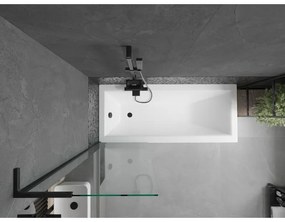 Mexen Next L, 1-krídlová vaňová zástena 60 x 150 cm, 6mm číre sklo, čierny profil, 895-060-000-03-00-70