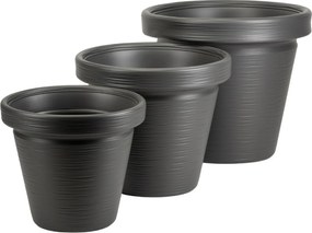 Plastový květináč Riflo 33,9x39 cm antracitový