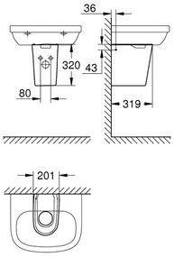 GROHE 39570000 - Polostĺp ESSENCE 320 × 319 mm keramika/biela