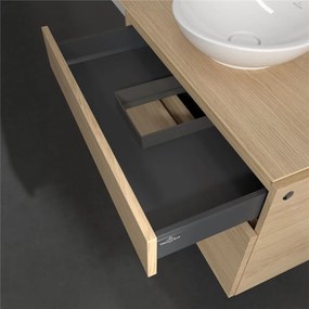 VILLEROY &amp; BOCH Legato závesná skrinka pod umývadlo na dosku (umývadlo v strede), 2 zásuvky, 800 x 500 x 550 mm, Nordic Oak, B57000VJ