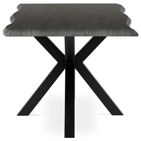 Autronic - Stůl jídelní, 180x90x75 cm, MDF deska, dekor šedý dub, kovová noha ve tvaru hvězdy, černý lak - HT-F4618 GREY AKCE