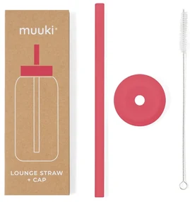 Silikónová slamka s čistiacou kefkou/s viečkom Watermelon High – Muuki